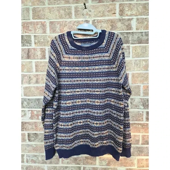 Jachs New York Fair Isle Crewneck Sweater Size L - Picture 3 of 6